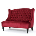 Christopher Knight Home Leora Contemporary Glam Tufted Velvet Wingback Loveseat