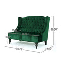 Christopher Knight Home Leora Contemporary Glam Tufted Velvet Wingback Loveseat