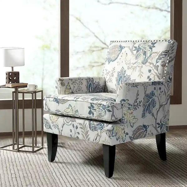 Akorda French Country Armchair with Nailhead Detailing and Sturdy Solid Wood Legs by HULALA HOME