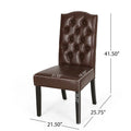 Set of 2 Harriet Modern Tufted Faux Leather Dining Chairs by Christopher Knight Home - Dimensions: 21.5" L x 25.75" W x 41.5" H