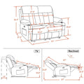 MCombo Faux Leather Electric Reclining Sofa with Heat and Massage - Models 6095/6075/6077