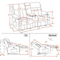 MCombo Faux Leather Electric Reclining Sofa with Heat and Massage - Models 6095/6075/6077
