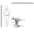 Contemporary Silver Console Table with Crushed Diamond Inlay for Entryway