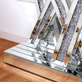 Contemporary Silver Console Table with Crushed Diamond Inlay for Entryway