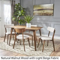 Megann Mid-Century 5-Piece Rectangular Wood Dining Set by Christopher Knight Home