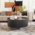 Merax Contemporary Round Coffee Table Featuring 2 Spacious Drawers