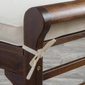 Christopher Knight Home Nelson Rustic Acacia Wood Bench with Cushion