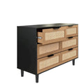 6-Drawer Rattan Dresser