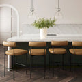 Nathan James Dahlia Upholstered Counter Height Barstool and Dining Chair with Backrest
