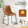 Set of 2 Homall Brown PU Leather Counter Bar Stools with Backrest and Footrest