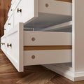 Stylish Brown and White Dresser with Generous Storage Space and Side Table