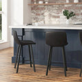 Pair of Armless Upholstered Metal Counter Stools