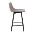 Pair of Armless Upholstered Metal Counter Stools