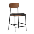 Lowrey 25-Inch Counter Stool with Metal Frame and Faux Leather Upholstery