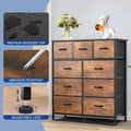 Moasis Rustic Wood-Style Bedroom Dresser with Metal Frame and Wooden Surface