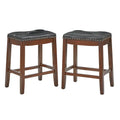 Simple Living Lonnie Set of 2 Padded 29-Inch Bar Height Saddle Stools