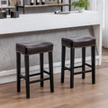 29-Inch Backless Faux Leather Bar Stools for Kitchen Counter - Farmhouse Style Island Chairs