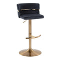 Set of 2 Silver Orchid Lena Adjustable Bar Stools with Rounded T Footrest