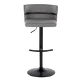 Set of 2 Silver Orchid Lena Adjustable Bar Stools with Rounded T Footrest