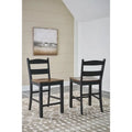 Signature Design by Ashley Valebeck Black and Brown Counter Height Barstool - Dimensions: 20W x 22D x 39H