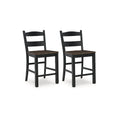 Signature Design by Ashley Valebeck Black and Brown Counter Height Barstool - Dimensions: 20W x 22D x 39H