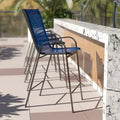 Set of 4 Outdoor Barstools with Flexible Comfort Material - Patio Seating