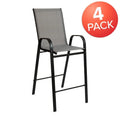 Set of 4 Outdoor Barstools with Flexible Comfort Material - Patio Seating