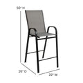 Set of 4 Outdoor Barstools with Flexible Comfort Material - Patio Seating