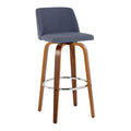 Set of 2 Carson Carrington Vallberga 30-Inch Fixed-Height Bar Stools with Walnut Wood Base