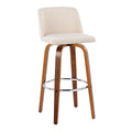 Set of 2 Carson Carrington Vallberga 30-Inch Fixed-Height Bar Stools with Walnut Wood Base