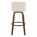 Set of 2 Carson Carrington Vallberga 30-Inch Fixed-Height Bar Stools with Walnut Wood Base