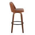 Set of 2 Carson Carrington Vallberga 30-Inch Fixed-Height Bar Stools with Walnut Wood Base