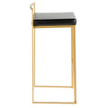 Set of 2 Stackable Gold Bar Stools with Silver Orchid Forest Finish