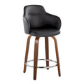 Set of 2 Carson Carrington Iglabo 24-Inch Fixed-Height Counter Stools with Bent Wood Legs and Round Footrest