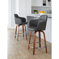 Set of 2 Carson Carrington Iglabo 24-Inch Fixed-Height Counter Stools with Bent Wood Legs and Round Footrest