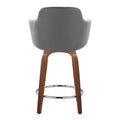 Set of 2 Carson Carrington Iglabo 24-Inch Fixed-Height Counter Stools with Bent Wood Legs and Round Footrest
