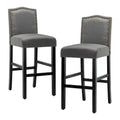 Set of 2 Upholstered 28-Inch Barstools - Stylish Pub Chairs