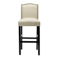Set of 2 Upholstered 28-Inch Barstools - Stylish Pub Chairs