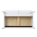 White Solid Wood Dresser Cabinet with Retro Round Handles and Spray-Painted Finish