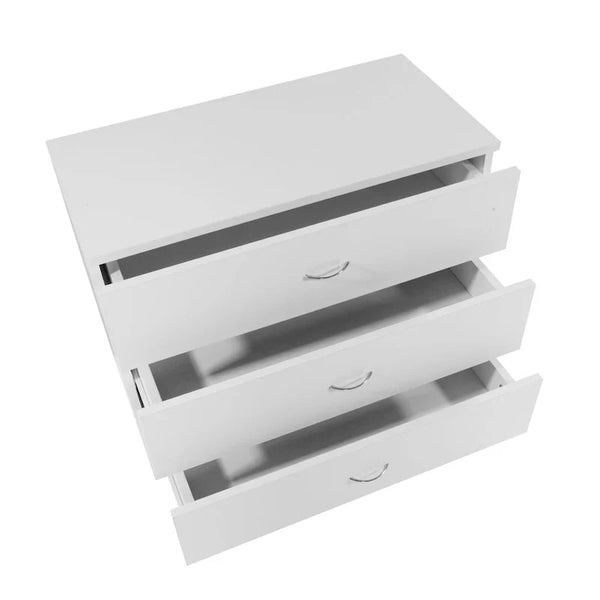Contemporary White 3-Drawer Dresser