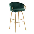 Set of 2 Lumisource Claire 30" Fixed-Height Bar Stools - Gold Metal - Dimensions: 19.5"L x 21"W x 38.25"H