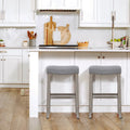 Set of 2 Jameson Gray Upholstered Polyester 29-Inch Bar Stools