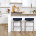 Set of 2 Jameson Gray Upholstered Polyester 29-Inch Bar Stools