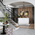 Light Dual Chest 8-Drawer Double Dresser with High Gloss Finish