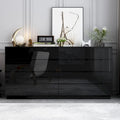 Light Dual Chest 8-Drawer Double Dresser with High Gloss Finish