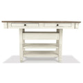 Signature Design by Ashley Bolanburg 7-Piece Counter Height Dining Set in Antique White and Brown