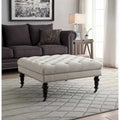 Abigal Natural Square Tufted Footstool