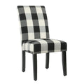 Set of 2 HomePop Black Plaid Parsons Dining Chairs