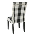 Set of 2 HomePop Black Plaid Parsons Dining Chairs