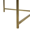 East at Main Eros Etched Floral Tray-Top Accent Table in Antique Brass Finish